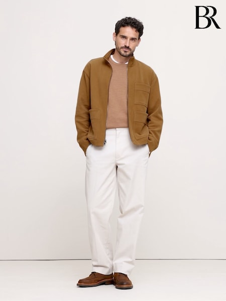 Banana Republic Brown Ponte Zip-Up Chore Coat (E87807) | €71