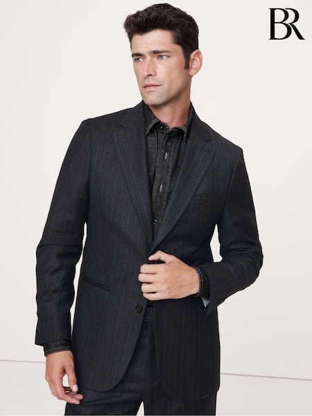Banana Republic Navy Blue Stripe Wool Suit Jacket (E87817) | €214