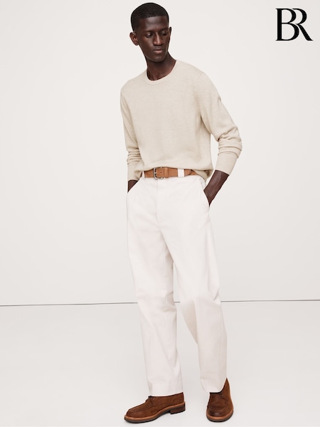 Banana Republic Beige Italian Merino Crew-Neck Jumper (E87824) | €114