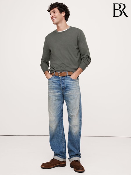 Banana Republic Green Italian Merino Crew-Neck Jumper (E87826) | €114
