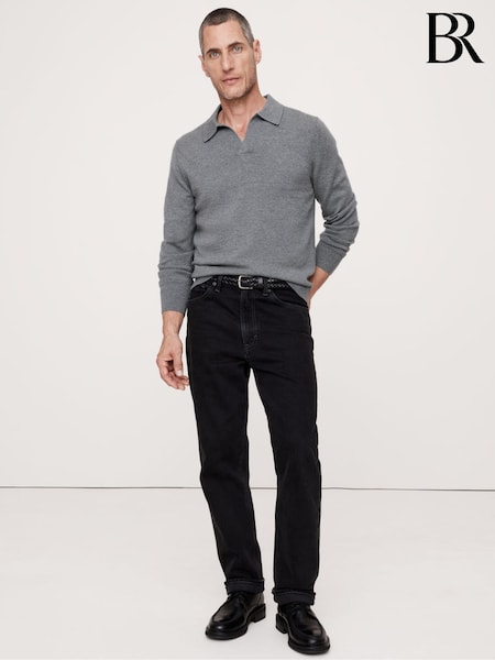 Banana Republic Grey Merino Wool Italian Jumper Polo (E87833) | €129