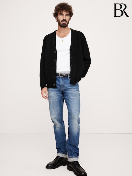 Banana Republic Black Relaxed Wool-Blend Cardigan Jumper (E87852) | €86