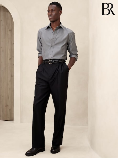 Banana Republic Grey Slim Wrinkle Resistant Dress Shirt (E87861) | kr1 370