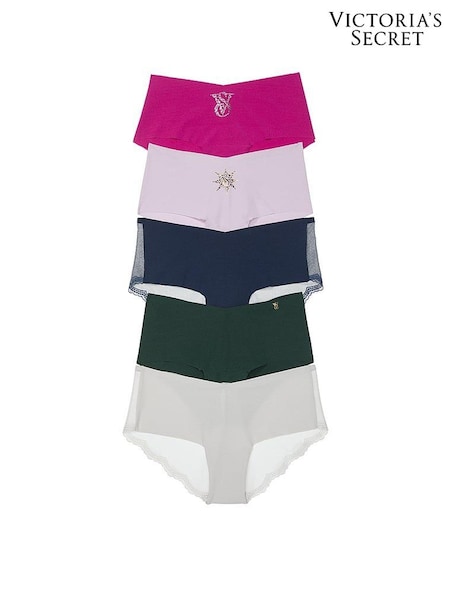 Victoria's Secret Pink/Purple/Navy Blue/Green/Grey Cheeky 5 Pack Knickers (E87918) | €31