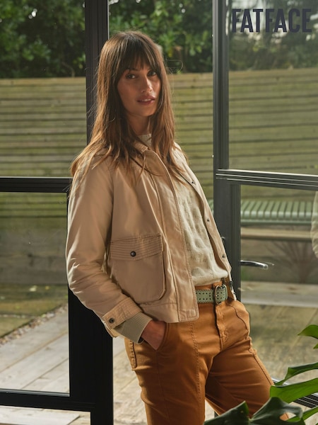 FatFace Sienna Light Stone Cropped Jacket (E87952) | AED402