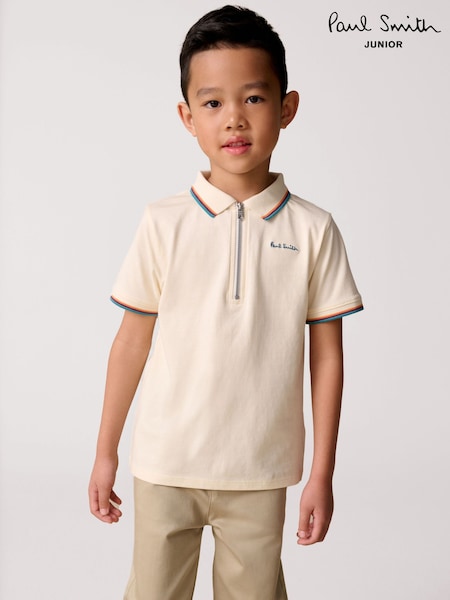 Paul Smith Junior Boys Short Sleeve Artist Quarter Zip Polo Shirt (E87976) | €60