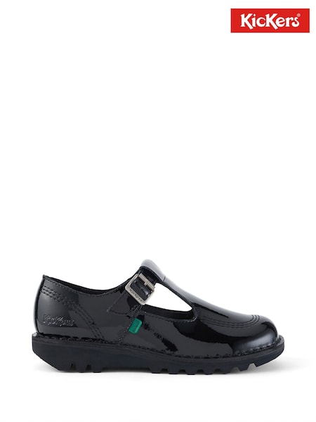 Kickers Black Patent T-Bar Leather Shoes (E88040) | SGD 165