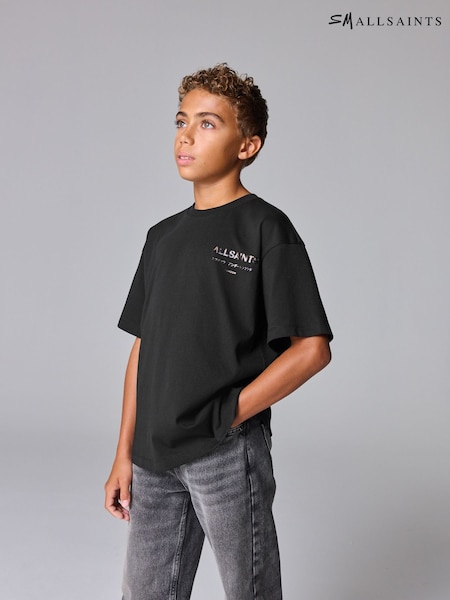 Leoprint, Schwarz - smALLSAINTS Oversized Underground Crew 100% Cotton T-Shirt (E88059) | 13 € - 16 €