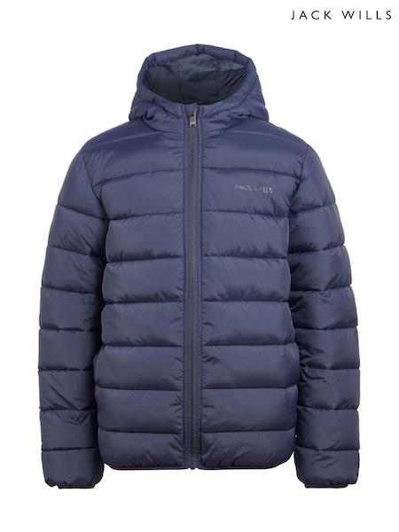 Jack Wills Blue Boys Classic Hooded Puffer Jacket (E88082) | $111 - $134