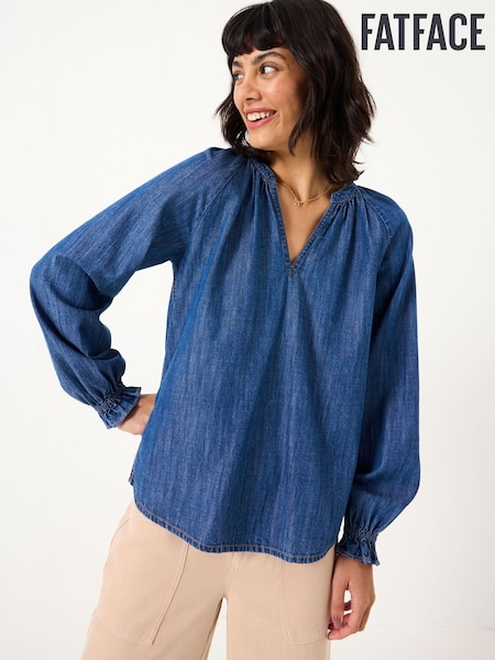 Pacey Blue Denim Blouse (E88107) | ₪249