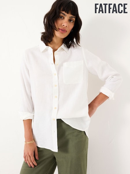 FatFace White Olivia Linen Shirt (E88112) | €78