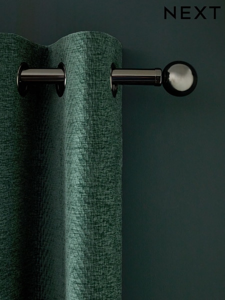 Green Chevron Chenille Eyelet Lined Curtains (E88166) | R$ 540 - R$ 1,275