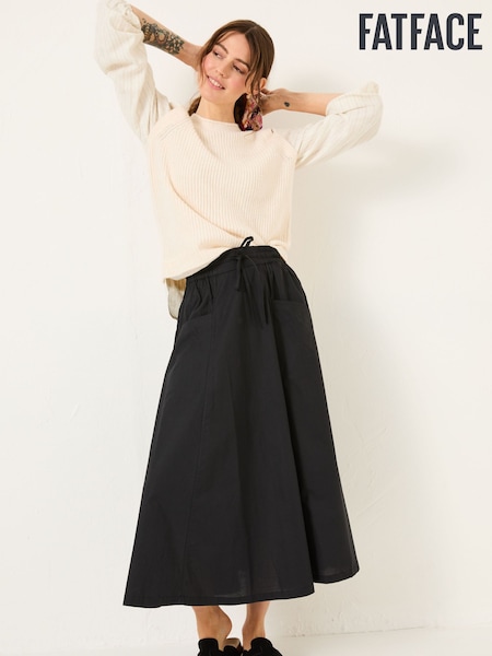FatFace Black Sulli Poplin Skirt (E88177) | $85