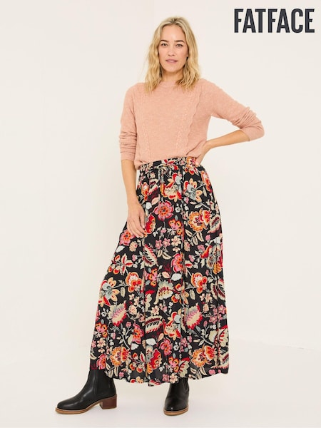 שחור - FatFace Suki Midi Skirt (E88178) | ‏249‏₪