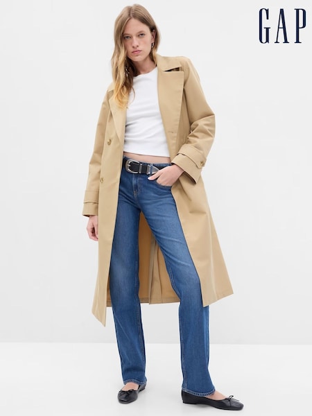 Gap Cream Icon Notch Collar Trench Coat (E88181) | €172