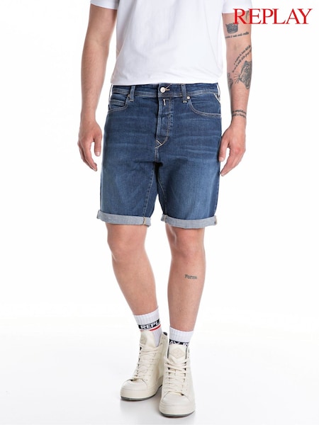 Replay Dark Blue Slim RBJ Shorts (E88194) | €199