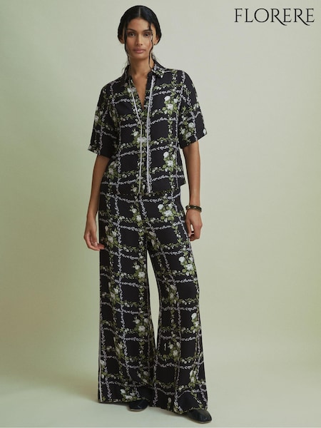 Florere High Rise Wide Leg Trousers (E88203) | ₪744