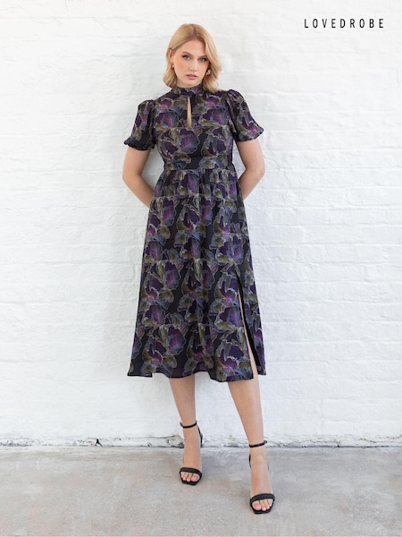 Lovedrobe Blue High Neck Midi Dress With Thigh Split (E88243) | 57 €