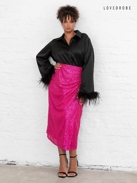 Lovedrobe Functional Wrap Sequin Midi Skirt (E88246) | 146 QAR