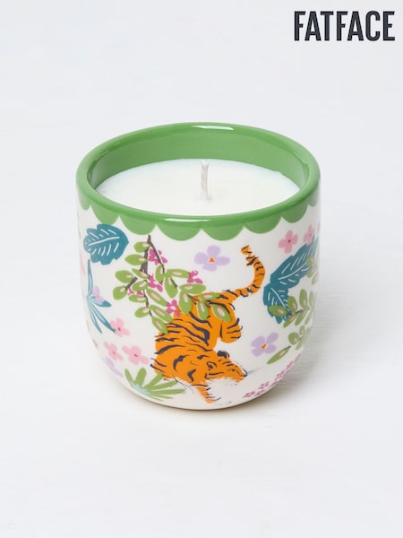 Green Multi Tiger Print Ceramic Candle (E88444) | €36.50
