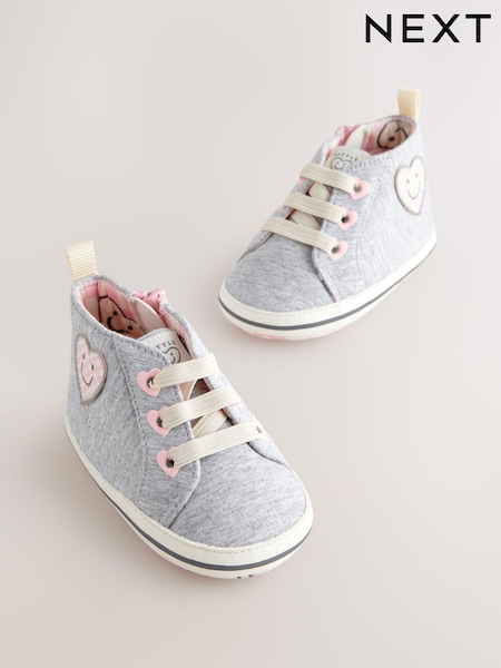 Grey Heart Character High Top Trainers (0-18mths) (E88528) | AED43