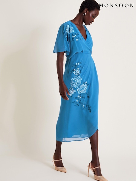 Monsoon Lyla Floral Embellished Midi Dress (E88547) | €89