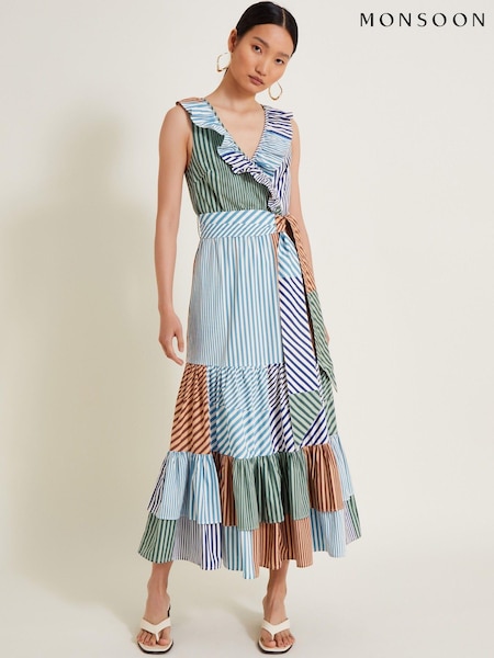 Monsoon Carrie 100% Cotton Stripe Dress (E88549) | €59