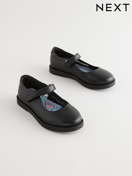Lilo & Stitch Black Leather Mary Jane School Shoes (E88563) | €33 - €37