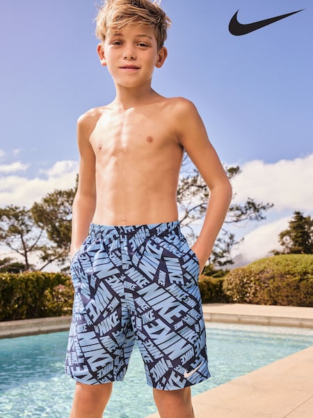 Nike Blue Logo 7 Inch Volley Swim Shorts (E88592) | €43