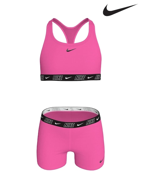 Rosa - Nike Logo Tape Racerback Bikini Shorts Set (E88612) | 37 €