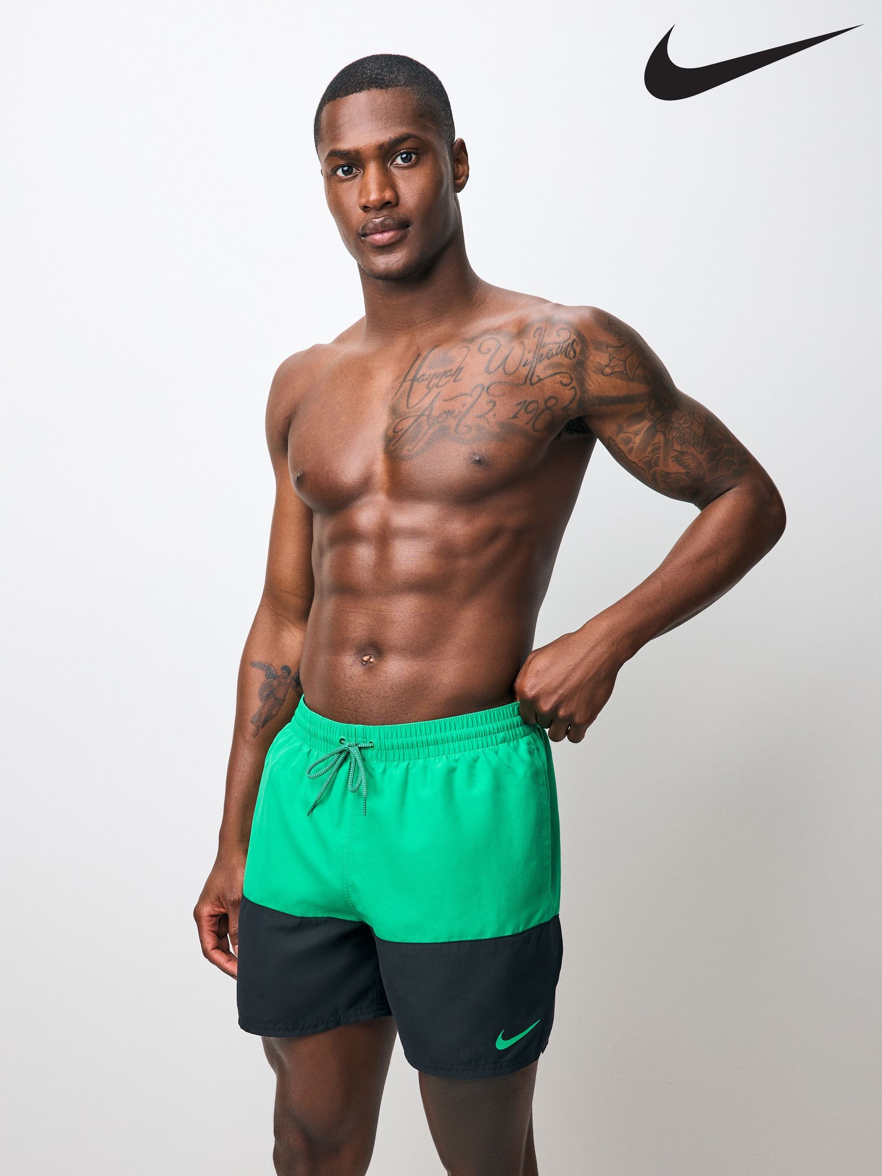 colour block nike shorts