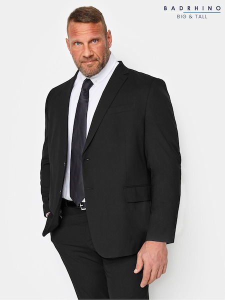 BadRhino Big & Tall Black Plain Suit Jacket (E88692) | 185 QAR