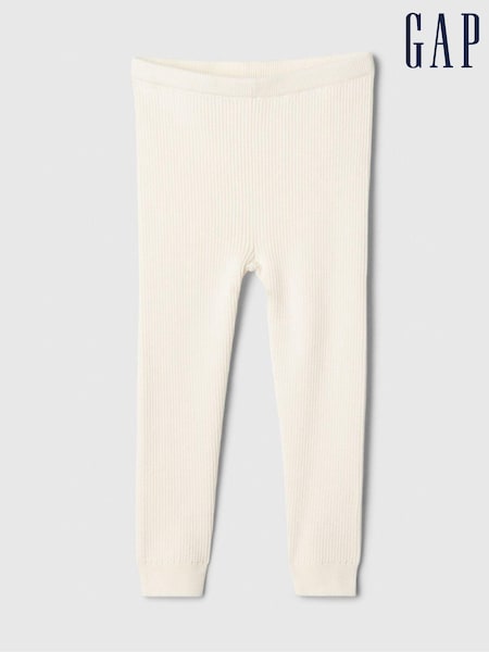 Gap Cream Ribbed Knit Pull On Leggings (6mths-5yrs) (E88701) | €10.50