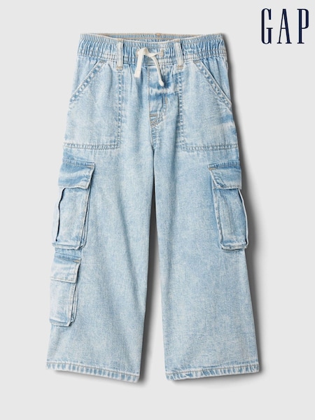 Gap Blue Pull On Cargo Baggy Jeans (6mths-5yrs) (E88714) | €33
