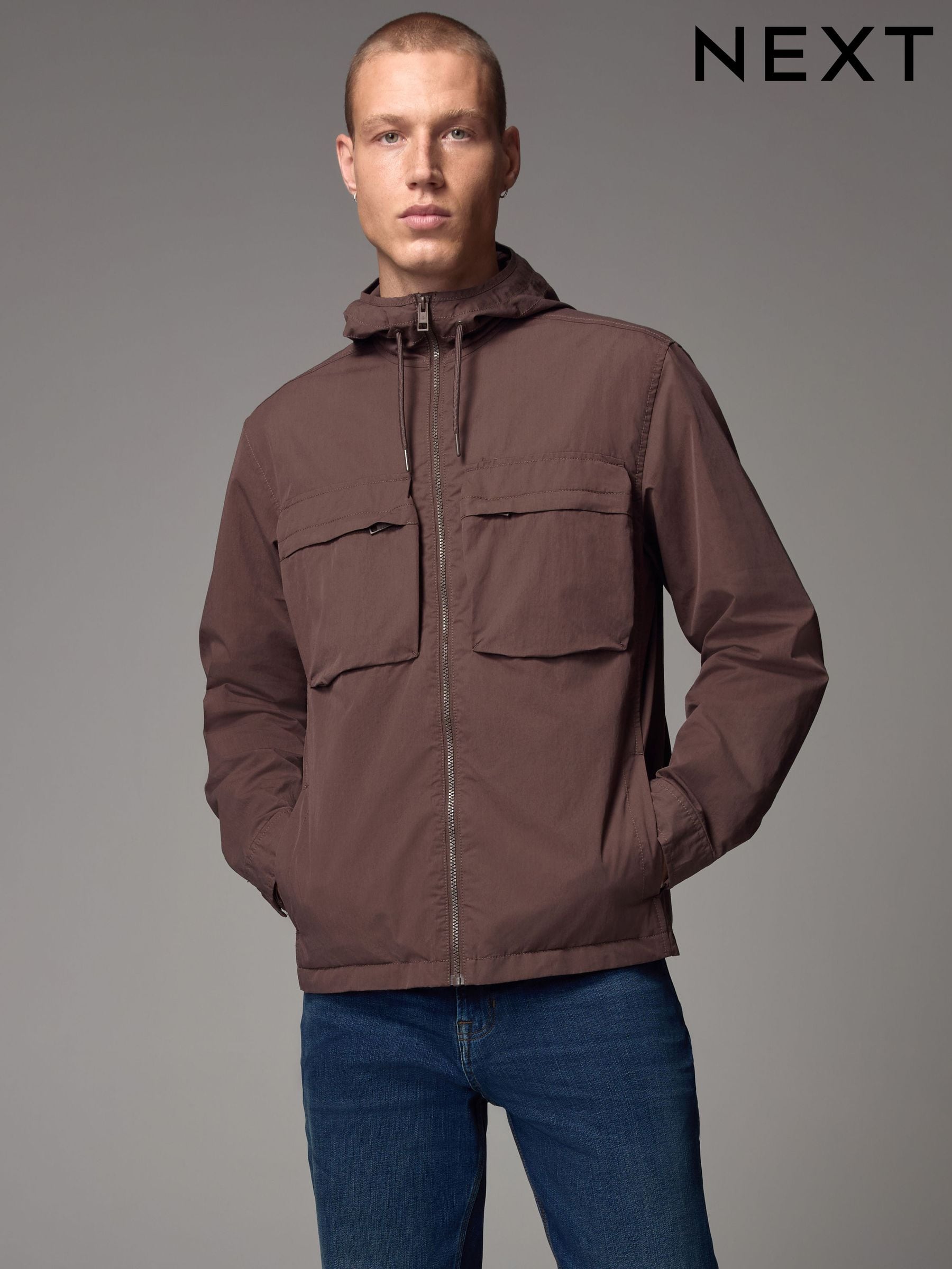 Buy Men's Coats and Jackets Brown Zip Through Online | Next USA
