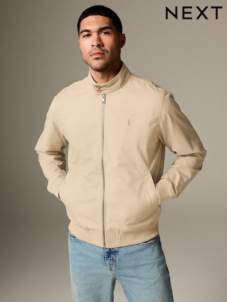 Stone Shower Resistant Check Lining Harrington Jacket (E88746) | €62