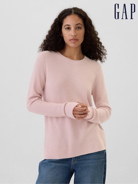 Розовый - Gap Textured Crew Neck Bella Jumper (E88755) | €40