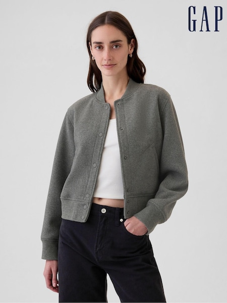 Gap Grey Wool Blend Bomber Jacket (E88769) | €55