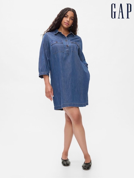 Gap Blue Denim Utility Mini Shirtdress (E88786) | €73