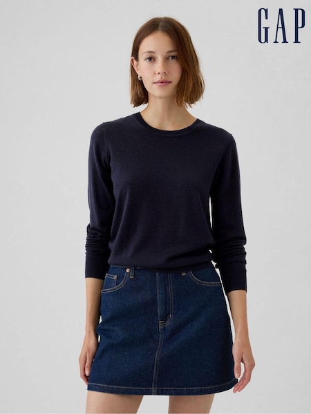 Azul marino - Suéter de cuello redondo de lana merino de Gap (E88800) | 57 €