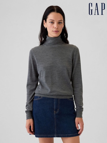 Gris - Suéter con cuello alto de lana merino de Gap (E88803) | 64 €