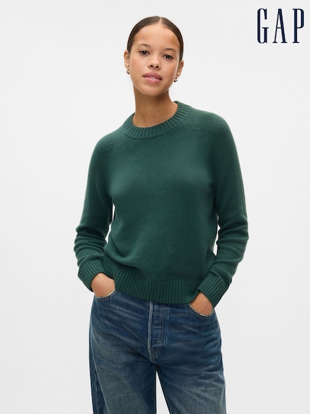 Gap Green CashSoft Textured Crew Neck Jumper (E88807) | €23