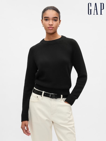 Negro - Gap CashSoft Textured Crew Neck Jumper (E88813) | 50 €