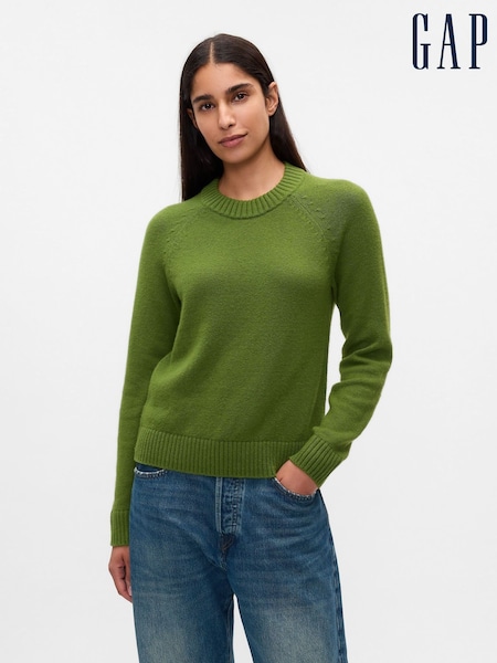 Gap Lime Green CashSoft Textured Crew Neck Jumper (E88815) | €23