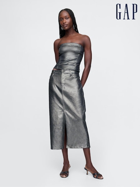 Gap Silver Foil Midi Skirt (E88835) | €34
