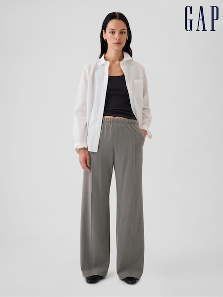 Gap Grey Wide-Leg Seamed Pull On Trousers (E88845) | €34