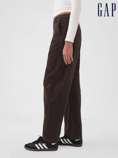 Gap Brown 365 High Rise Corduroy Tapered Trousers (E88847) | €38