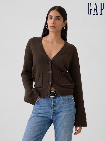 Gap Brown V-Neck Pocket Cardigan (E88876) | €31