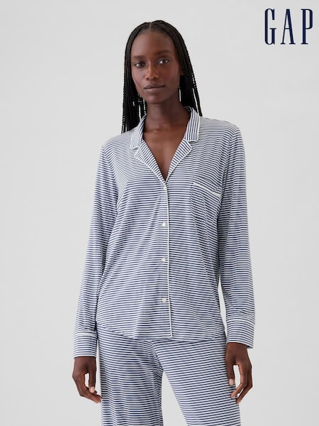 Gap Blue Modal Long Sleeve Pyjama Shirt (E88886) | €17