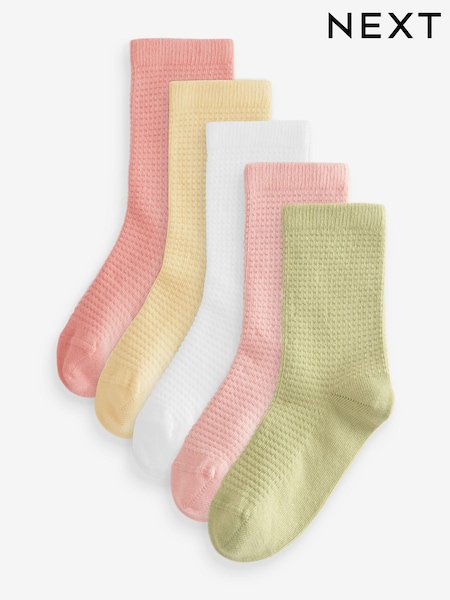 Mehrfarbig - 5 Pack Cotton Rich Waffle Texture Ankle Socks (E88924) | 11 € - 14 €